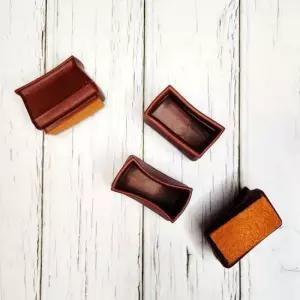 투명의자다리캡 실리콘의자캡 실리콘의자다리캡 진갈색 직사각형 중형