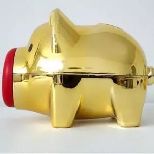 [문구/오피스] 골드 컬러 돼지 저금통 저축용 저금함
