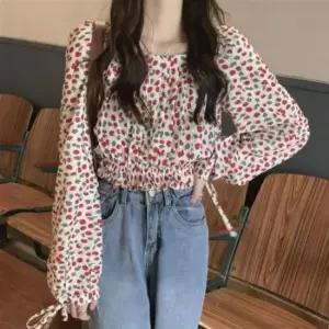 [옷은날개] 프릴블라우스 블라우스 메이비굿 앵두 스퀘어넥