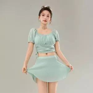 [아트박스]/이룸 넥라인 셔링 퍼프 사이드 스트링 2피스 비키니