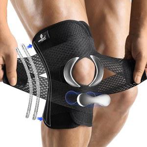 무릎 통증을 위한 NEENCA 보호대, 에어 메시 원단을 사용한 압박 지지대, 측면 안정제를 조절 가능한 랩, 노인용 초부드러운 붕대, 반월상피, ACL, 관절염 , 하이킹