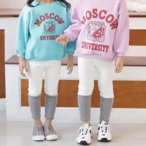 유아기모레깅스 아동 나들이 배색 기모 레깅스 편한 외출복 코디