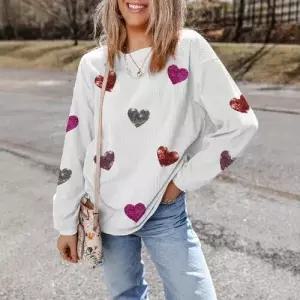 여자 원피스 여름 맨투맨 프린트 하트 썸머 스트리트 긴팔 시영 라운드 SPO마켓1