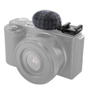 소니 ZV-1F / ZV-E10 ZV-1 ZV-E1 II용 윈드실드가 장착된 스몰리그 콜드 슈 어댑터, 가벼운 마이크 부착용 윈드 퍼리 - 3526