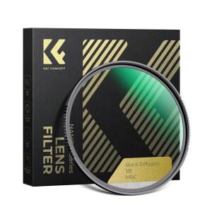 K&F 컨셉 67mm 블랙 디퓨전 1/8 필터 미스트 시네마틱 이펙트 렌즈 필터, 28개의 다층 코팅 방수/스크래치 방지 비디오 / 브이로그 초상 사진 (나노-엑스 시리즈)