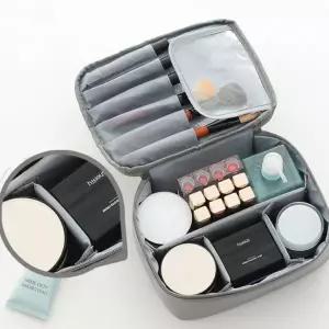 대용량 화장품 파우치 방수 메이크업 휴대용 여행용 화장품 파우치 수납 세면도구 다용도 칸막이 정리함
