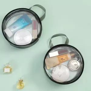 pvc 파우치 수납 투명 휴대용 원형 파우치 목욕 정리 방수 세면도구 여행용 다용도 출장용 욕실 세면 여행