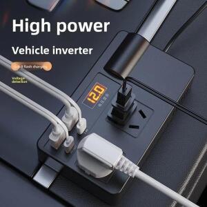 200W DC 12V/24V AC 220V로 변환 ON/OFF 스위치 QC 3.0 USB/PD/TypeC 차량용 호환 인버터 충전기 전원 어댑