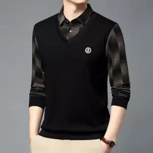 남사친 니트 겨울 투피스 페이크 숄카라 칼라넥 데일리 탑 다올4