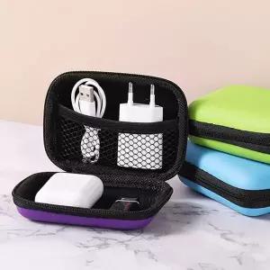 선정리 휴대용 디지털 이어폰 케이블 충전기 하드케이스파우치