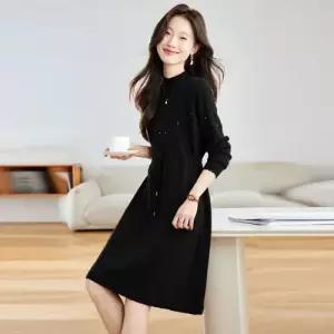 여성용 치마 니트 원피스 봄 고급세련핏 중기장 코트 코디 스트링 끈 인기1