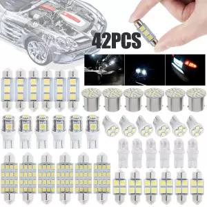 42Pcs LED 자동차 인테리어 조명 T10 6000K SMD 교체 번호판/ 전구 크세논 화이트