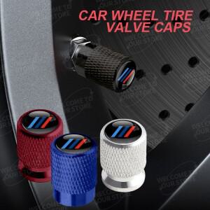 알루미늄 트라이 컬러 스트라이프 로고 E46 E36 E92 F30 F20 F10 E90 E60 X5 X6 E38 M4 4개 자동차 장식 휠