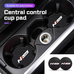 현대 N 라인 I40 I30 소나타 투싼 산타페 엘란트라 아제라 크레타 차량용 컵홀더 패드 미끄럼 방지 매트 액