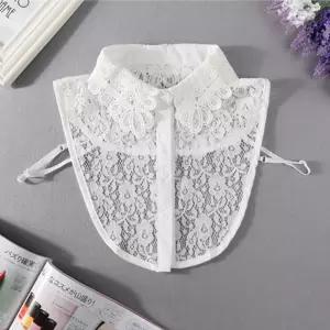 펀칭 플라워 레이스 페이크 카라 블라우스 카라 IMA6+9ypo