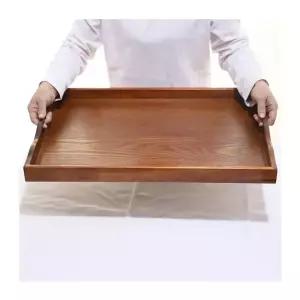 우드 대형 쟁반 원목 손잡이 사각 카페 평손잡이30