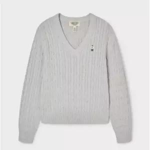 매장정품후아유 여성 스티브 V넥 케이블 스웨터 (WHKAG1114F) 115149