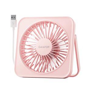 가이아탑 USB 책상 선풍기, 강한 바람이 부는 5인치 소형 휴대용 테이블 3단 초조용한 속도와 180 틸트 접이식, 사무실 홈 침실 기숙사 주방 핑크색을 위한 미니 개인용 냉각 필수품