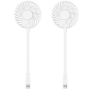 Tujoe 2개 USB 팬 미니 휴대용 선풍기 360도 회전 책상 소형 개인용 선풍기, 노트북 / 파워 뱅크 여행 출퇴근 사무실 캠핑용 플러그 등 모든 출력과 호환 가능