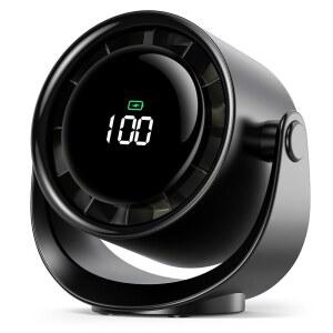 쿠니 데스크 선풍기, LED 디스플레이 미니 테이블 4000mAh 배터리 충전식 개인용 최대 17시간 사용, 5배속, 360 Tilt, USB-C 충전, 가정, 사무실, 캠프, 여행용 조용한 소형 휴대용 선풍기