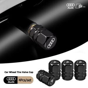 자동차 스타일링 휠 타이어 밸브 캡 먼지 액세서리, 아우디 S라인 A1 A3 A4 A5 A6 A7 A8 Q3 Q5 Q7 Q8 TT B8