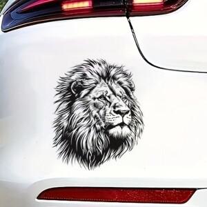 12.5x15cm 사자 머리 자동차 스티커 스크래치 방지 자체 접착 방수 데칼, 자동차, 노트북, 오토바이, 밴, R