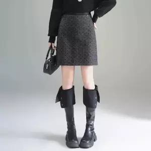 여성용 스커트 오피스룩 겨울 도트 트렌디 힙업 원턱 슬림핏 H라인 아이템 A라인 HT4
