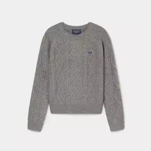 매장정품후아유 스티브 아란 케이블 스웨터 WHKAF4T12F 115986