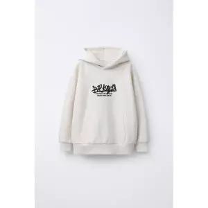 국내배송 ZARA 자라 주니어 키즈 자수 텍스트 후드 스웨트셔츠 크림 3854702712 1851993