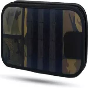 드르바베즈 몰레 카 선바이저 정리함 - 180° 지퍼 파우치와 마그네틱 안경 클립 및 사진 홀더와 밀리터리