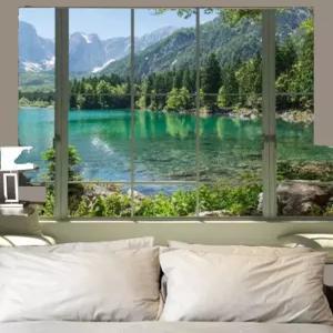 창문 풍경 패브릭 가리개 배경 벽장식 포스터 인테리어