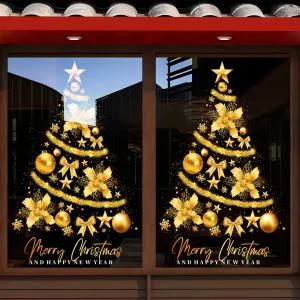 대형 크리스마스시트 붙이는 스티커 정전기 트리 벽 유리창 장식 조명대형 산타