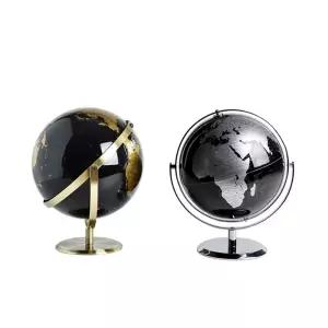 고급 블랙 지구본 데스크탑 현관 서재 스타일 책상 골드