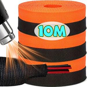 10 1M 브레이디드 히트 슈링크 튜브 와이어 커버 슬리브 절연 정리기 보호 라인 케이블 쉬스 자동차 난연