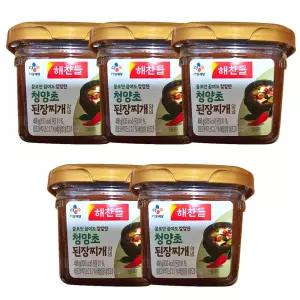 Best 가공조미료 - 해찬들 물로만끓여도 칼칼한 청양초 된장찌개양념 450g 5개
