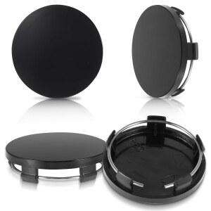 AOZUO 4개 허브 캡, 60mm 휠 센터 캡 림 교체 센터, 대부분의 자동차 액세서리 허브(블랙)를 위한 플라스틱 연마 표면의 범용 ABS 스냅 커버