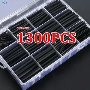 검정색 열수축 튜브 키트 내열성 수축 와이어 랩핑 전기 연결 케이블 절연 슬리브 보호기