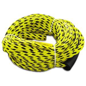 튜브용 보트 견인 로프, 60피트 튜브 타기 두꺼운 두께의 스키 플로팅 워터 스키용 부유 폼 웨이크보드 튜브, 가방 노란색 및 검은색
