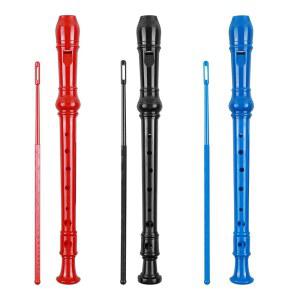 소프라노 데칸트 플로타 8홀 ABS 클라리넷 독일식 트레블 플루트 C 키 클리닝 로드 백 3팩 핑거링 차트 지침서