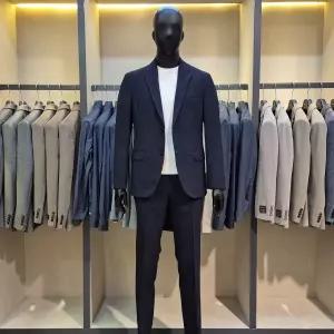 바쏘 네이비 컬러 춘하복 스판 셋업 남성정장세트