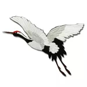 학 새모양 와펜 새 자수패치 한복자수 의류리폼