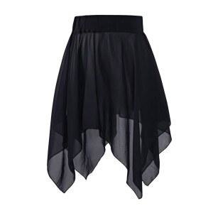 에어리얼 요가, 수영, 해변, 스케이트를 위한 Avrigirl 비대칭 십대 소녀 발레 스커트 랩 무릎 길이 쉬폰 댄스 커버