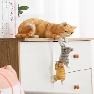 창의적인 방 선물 홈 목발 장식 고양이 액세서리 자세 장식품 앉기 모의 동물