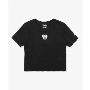 매장정품 diadora 디아도라 Diadora 코모도 링클 반팔 티셔츠 우먼 BLACK D4222TRS46BLK 1243438