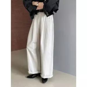 면 가을 여자바지 배기팬츠 베이직 와이드 퓨어 하이웨스트 카고 멀티 원템3