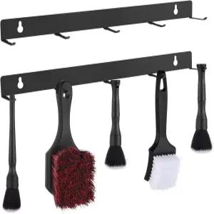 MOLIGOU 2개 디테일링 브러시 행거 월 마운트 자동차 정리함 5개의 후크가 달린 걸이