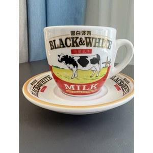 홍콩밀크티잔 차찬탱 찻잔 홍콩 블랙앤화이트