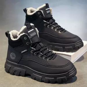 남자 2컬러 겨울 털스니커즈 스포티 스타일 털운동화 롱부츠 모카신