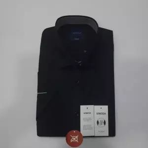 [예작]구김적는 링클프리 스판셔츠 슬림핏 다림질NO 카라배색 반팔드레스셔츠 YJEMBS250블랙
