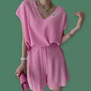 여성 니트 셋업 나시 반바지 여름 투피스 세트 핑크 여성투피스세트